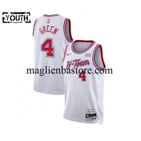 Maglia NBA Houston Rockets Jalen Green 4 2023-2024 Nike City Edition Bianco Swingman - Bambino